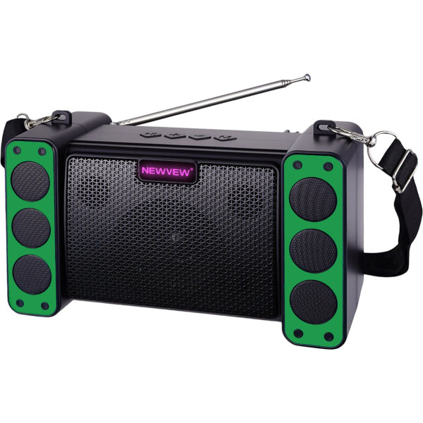 Фото - Портативная акустика NEWVEW Solar Panel/BT/USB/TF/FM Green (NWVW-NV-9172-GN)