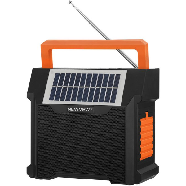 Фото - Портативна акустика NEWVEW Solar Panel/BT/USB/TF/FM Orange (NWVW-NV-9153-OR)
