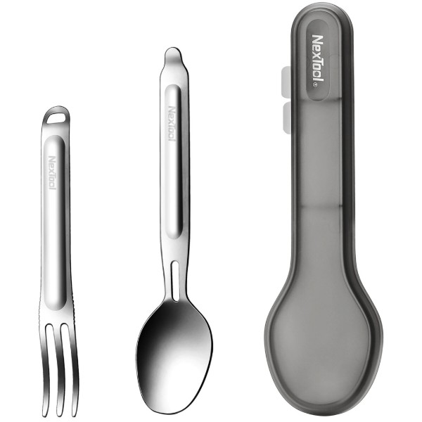 Фото - Набір столових приборів туристичний NexTool Portable Stainless Steel Tableware (NE20133)