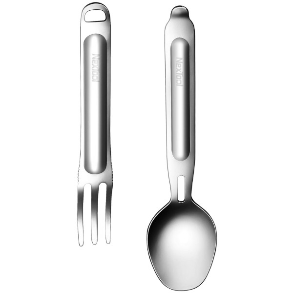 Фото - Набір столових приборів туристичний NexTool Portable Stainless Steel Tableware (NE20133)