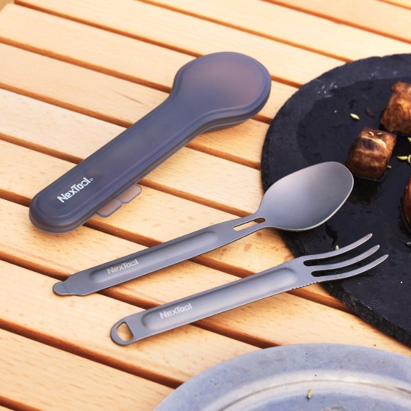 Фото - Набор столовых приборов туристических NexTool Titanium Tableware Set (NE20132)