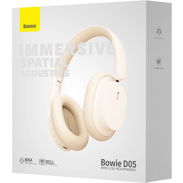 Фото - Наушники полноразмерные беспроводные Baseus Bowie D05 Creamy White (NGTD020202)
