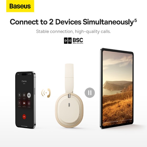 Фото - Наушники полноразмерные беспроводные Baseus Bowie D05 Creamy White (NGTD020202)