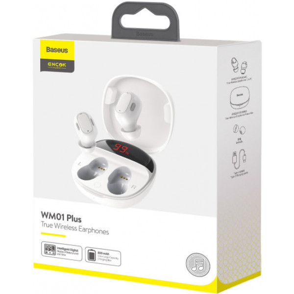 Фото - Наушники вкладыши беспроводные TWS Baseus WM01 Plus TWS White (NGWM010002)