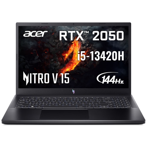 Фото - Ноутбук ігровий Acer Nitro V15 ANV15-51 (NH.QNDEU.002) Obsidian Black
