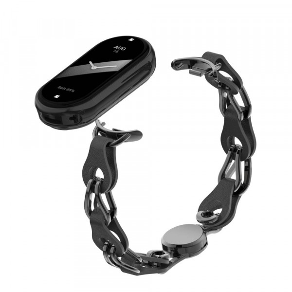 Фото - Ремінець для фітнес-браслету Armorstandart Chain Wristband for Xiaomi Mi Band 8 Black (ARM69921)