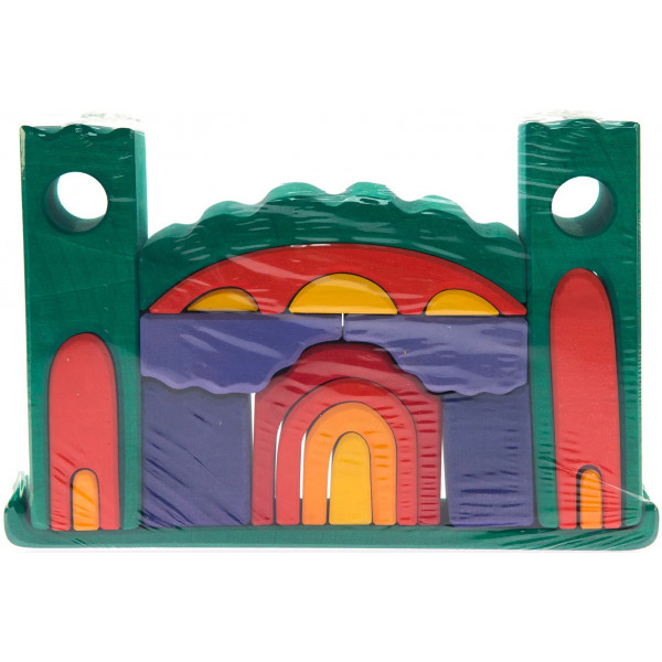 Фото - Дерев'яний конструктор для малюків nic Все в замку зелений (NIC523269)