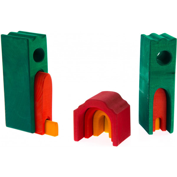 Фото - Дерев'яний конструктор для малюків nic Все в замку зелений (NIC523269)