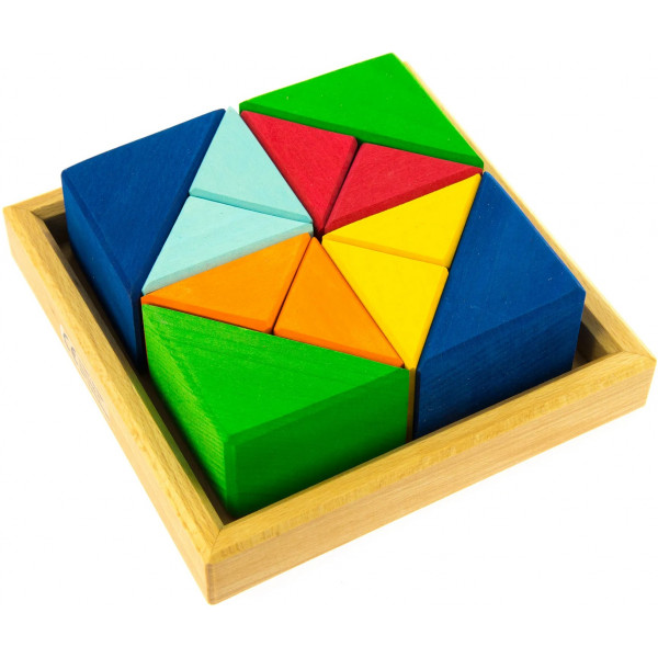Фото - Дерев'яний конструктор для малюків nic Різнобарвний трикутник (NIC523345)
