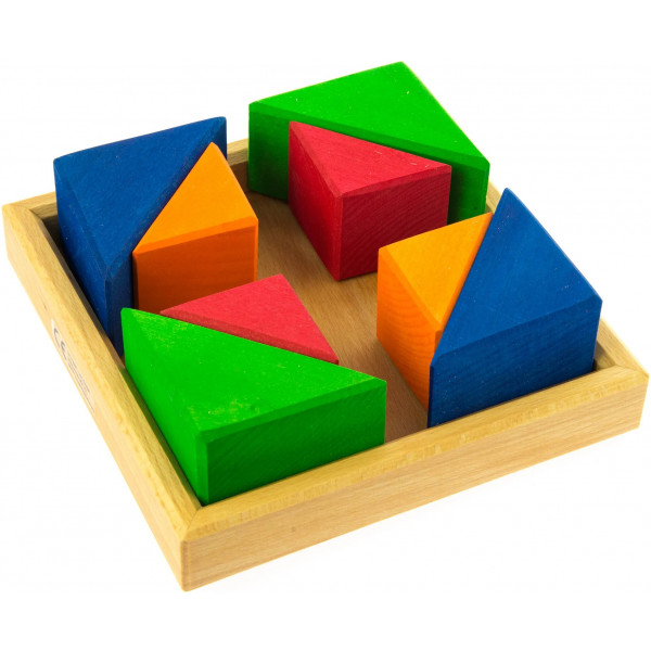 Фото - Дерев'яний конструктор для малюків nic Різнобарвний трикутник (NIC523345)
