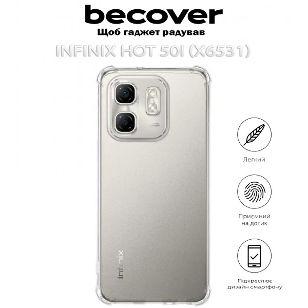 Фото - Чохол для смартфону BeCover Anti-Shock for Infinix Hot 50i (X6531) Clear (712777)