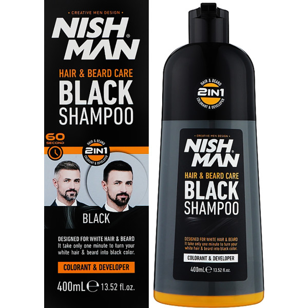 Фото - Шампунь чоловічий Nishman Hair&Beard Care Black Shampoo Bundle 400 мл (8682035090007)