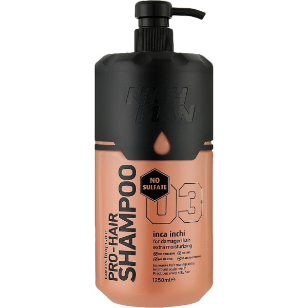 Фото - Шампунь мужской Nishman Pro-Hair Shampoo INCA INCI 1250 мл (4129129)