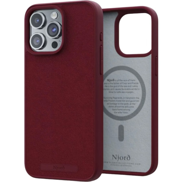Фото - Чохол для смартфону Njord Suede MagSafe Case Crimson Red for iPhone 15 Pro Max (NA54SU11)