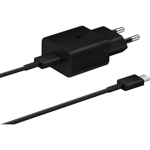 Фото - Мережевий зарядний пристрій Samsung 15W Power Adapter with Type-C to Type-C cable Black  (EP-T1510XBEGEU)