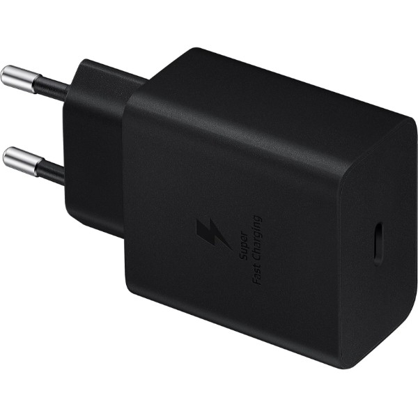 Фото - Мережевий зарядний пристрій Samsung 45W Compact Power Adapter C to C Cable Black  (EP-T4510XBEGEU)