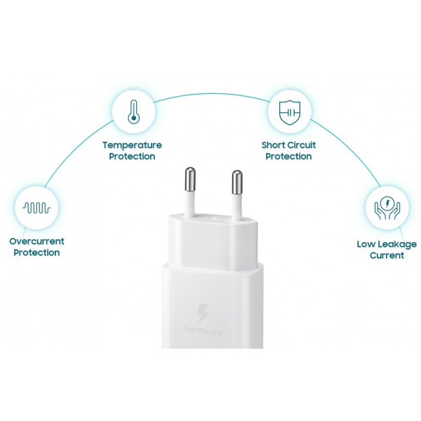 Фото - Мережевий зарядний пристрій Samsung 15W Power Adapter with Type-C to Type-C cable White  (EP-T1510XWEGEU)