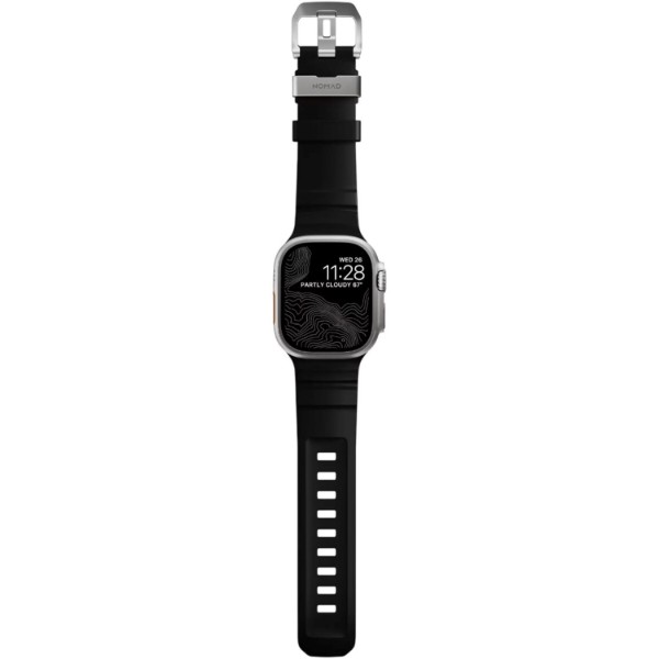 Фото - Ремешок для смарт-часов Nomad Rocky Point Band Natural Titanium Hardware Carbon Black 46mm/49mm (NM009889858)