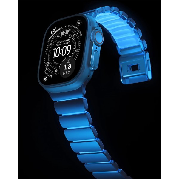 Фото - Ремешок для смарт-часов Nomad Stratos Band Natural Hardware Icy Blue Glow 46mm/49mm (NM009902858)