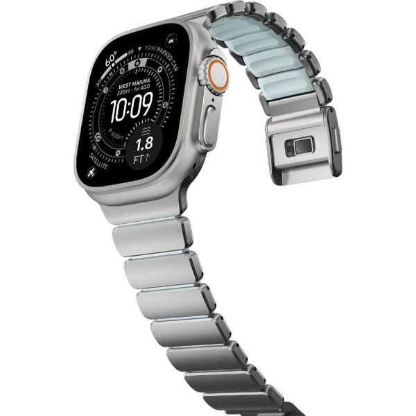 Фото - Ремешок для смарт-часов Nomad Stratos Band Natural Hardware Icy Blue Glow 46mm/49mm (NM009902858)