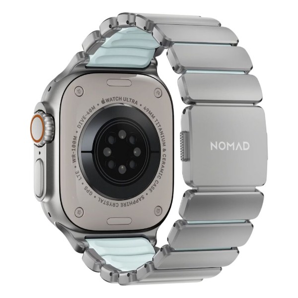 Фото - Ремешок для смарт-часов Nomad Stratos Band Natural Hardware Icy Blue Glow 46mm/49mm (NM009902858)
