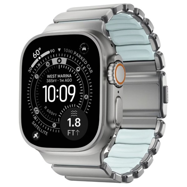 Фото - Ремешок для смарт-часов Nomad Stratos Band Natural Hardware Icy Blue Glow 46mm/49mm (NM009902858) Фото - Ремешок для смарт-часов Nomad Stratos Band Natural Hardware Icy Blue Glow 46mm/49mm (NM009902858)