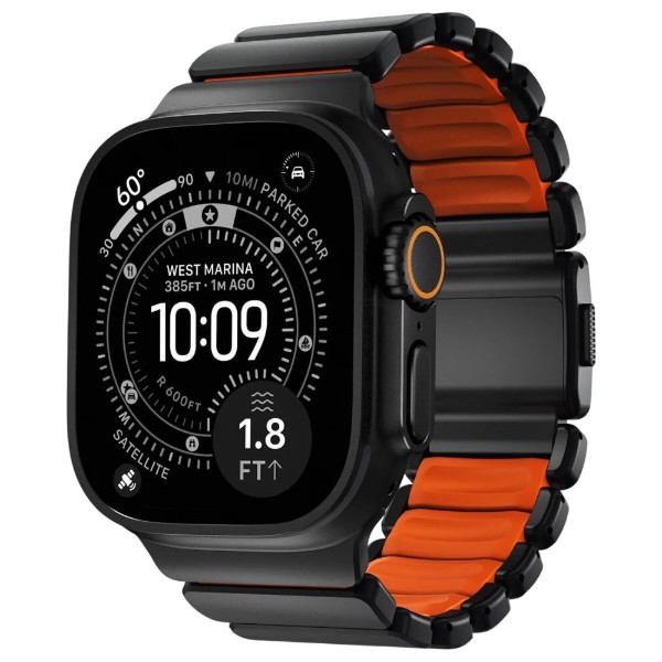 Фото - Ремінець для смарт-годинника Nomad Stratos Band Black Hardware Ultra Orange 46mm/49mm (NM011116858)