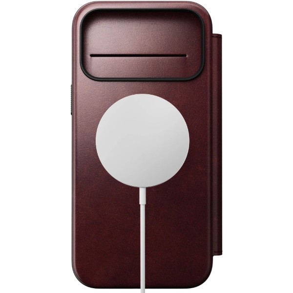 Фото - Чохол для смартфону Nomad Modern Leather Folio Case Horween Burgundy for iPhone 17 Pro (NM011833858)