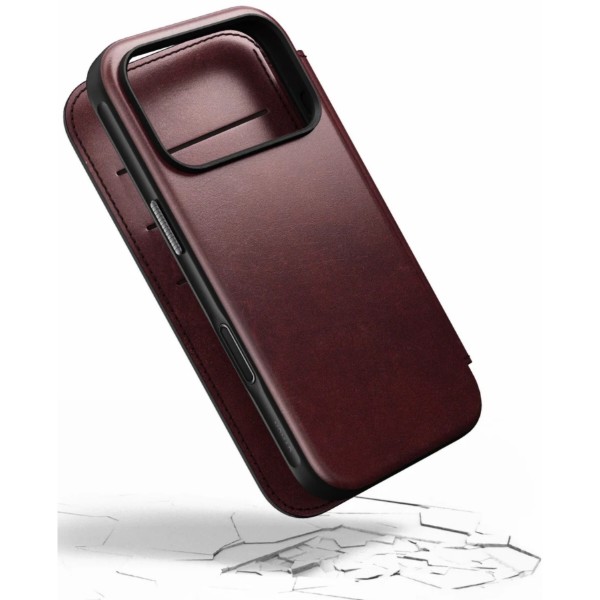 Фото - Чохол для смартфону Nomad Modern Leather Folio Case Horween Burgundy for iPhone 17 Pro (NM011833858)