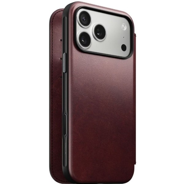 Фото - Чохол для смартфону Nomad Modern Leather Folio Case Horween Burgundy for iPhone 17 Pro (NM011833858)