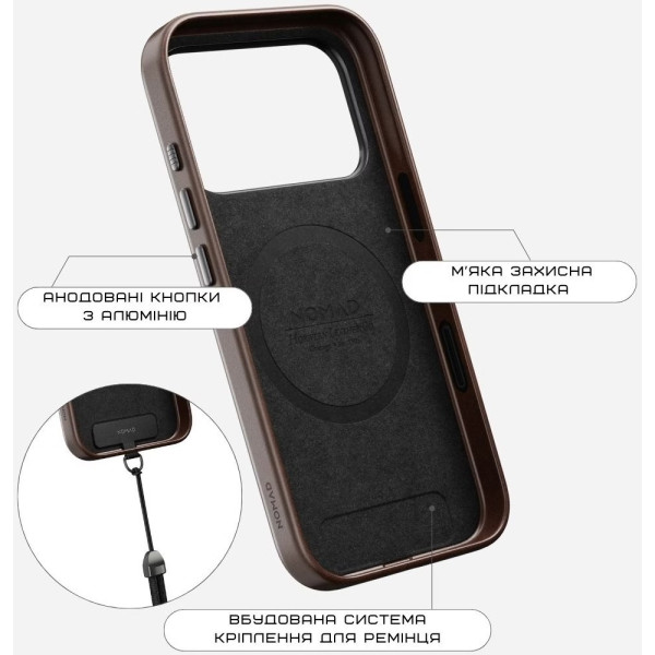 Фото - Чохол для смартфону Nomad Traditional Leather Case Horween Rustic Brown for iPhone 17 Pro Max (NM011918858)