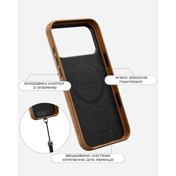 Фото - Чехол для смартфона Nomad Traditional Leather Case English Tan for iPhone 17 Pro Max (NM011888858)