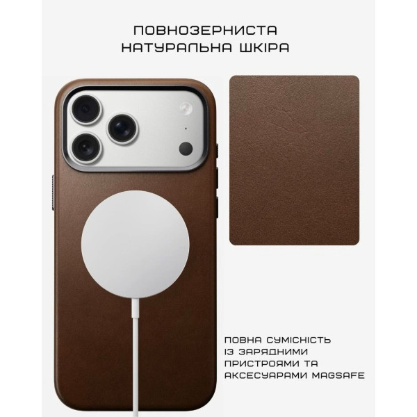 Фото - Чохол для смартфону Nomad Traditional Leather Case Brown for iPhone 17 Pro Max (NM011901858)