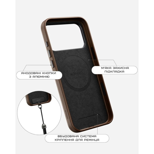 Фото - Чохол для смартфону Nomad Traditional Leather Case Brown for iPhone 17 Pro Max (NM011901858)