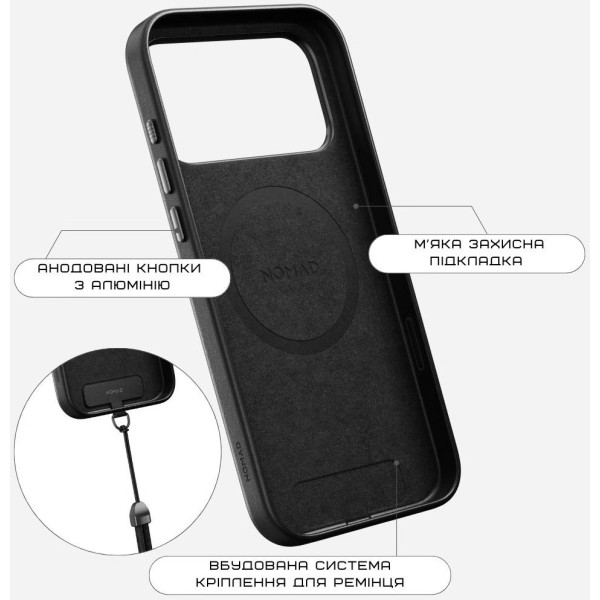 Фото - Чохол для смартфону Nomad Traditional Leather Case Horween Black for iPhone 17 Pro Max (NM011925858)