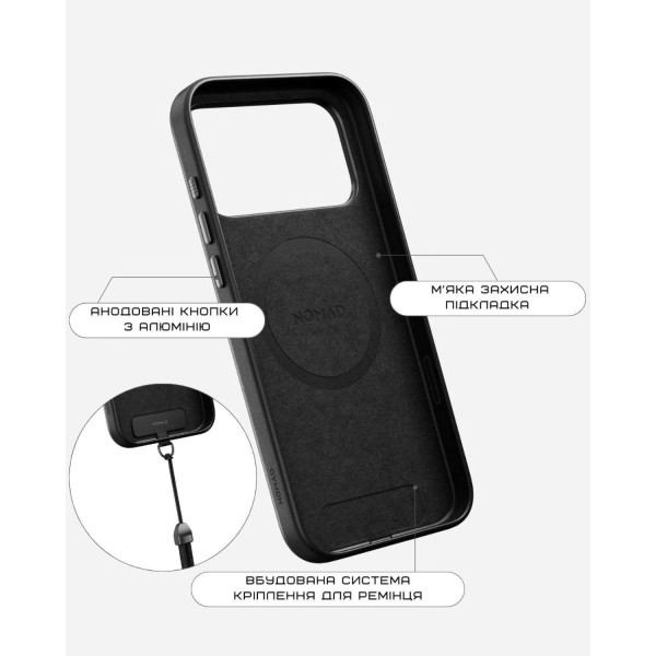 Фото - Чохол для смартфону Nomad Traditional Leather Case Black for iPhone 17 Pro Max (NM011895858)