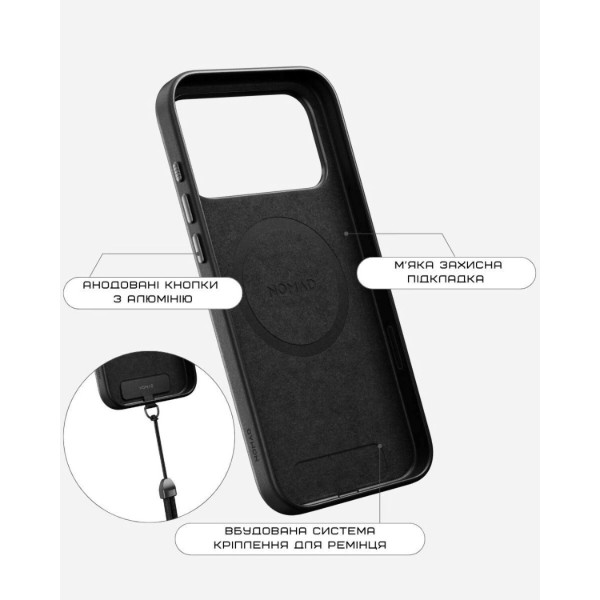 Фото - Чохол для смартфону Nomad Traditional Leather Case Horween Black for iPhone 17 Pro (NM011963858)