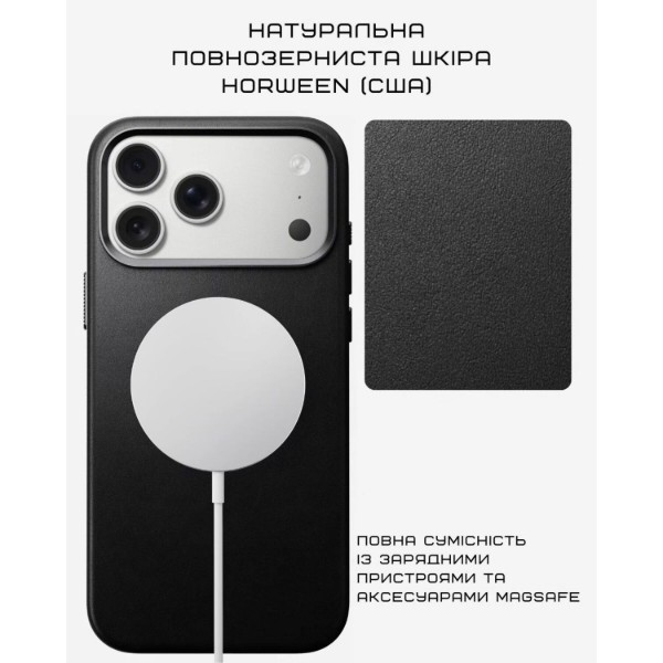 Фото - Чохол для смартфону Nomad Traditional Leather Case Horween Black for iPhone 17 Pro (NM011963858)