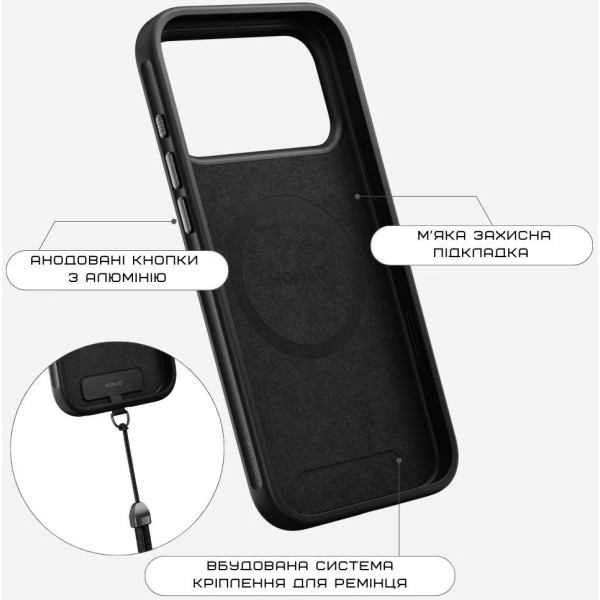 Фото - Чохол для смартфону Nomad Modern Case Vulcan Black for iPhone 17 Pro Max (NM011987858)