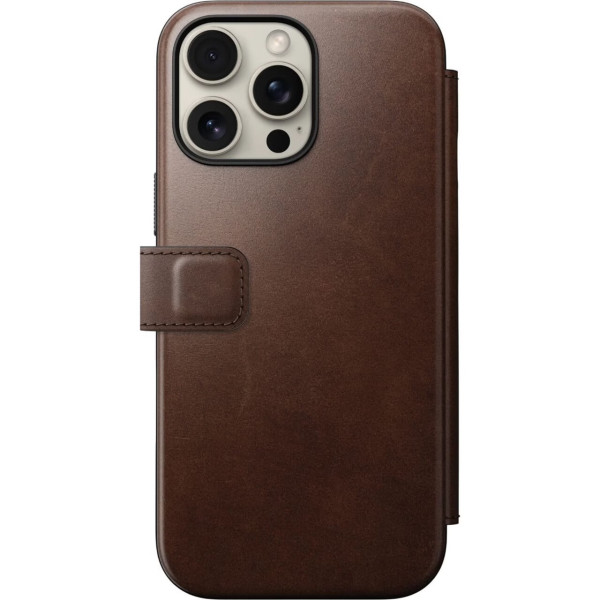 Фото - Чехол для смартфона Nomad Modern Leather Folio Rustic Brown Horween for iPhone 16 Pro (NM01676485)