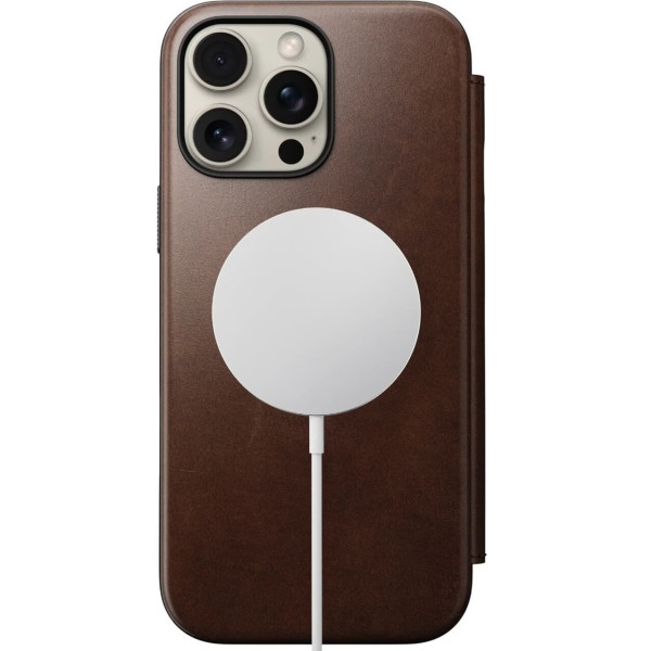 Фото - Чехол для смартфона Nomad Modern Leather Folio Rustic Brown Horween for iPhone 16 Pro (NM01676485)