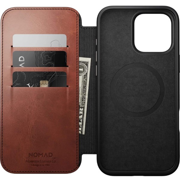 Фото - Чохол для смартфону Nomad Modern Leather Folio Olde Dublin Horween for iPhone 16 Pro (NM01398585)