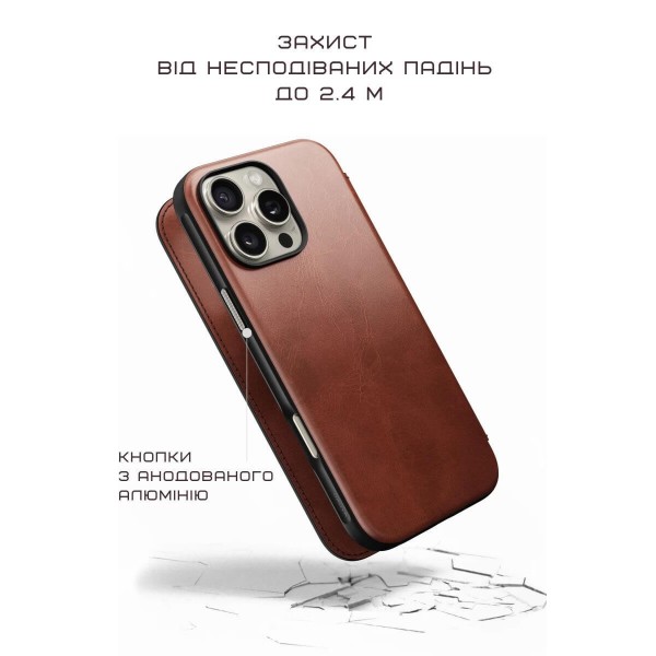 Фото - Чохол для смартфону Nomad Modern Leather Folio Olde Dublin Horween for iPhone 16 Pro (NM01398585)