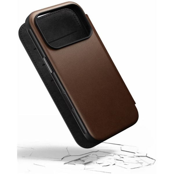Фото - Чехол для смартфона Nomad Modern Leather Folio Case Brown for iPhone 17 Pro (NM014186858)