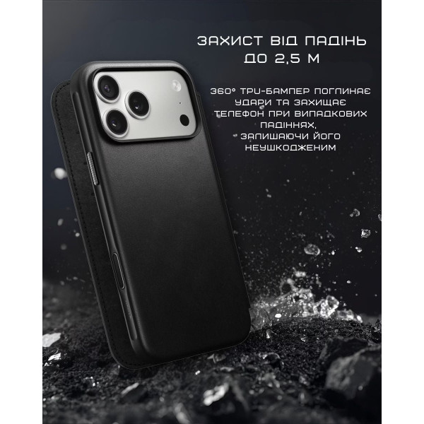 Фото - Чохол для смартфону Nomad Modern Leather Folio Case Black for iPhone 17 Pro Max (NM014148858)