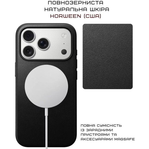 Фото - Чохол для смартфону Nomad Modern Leather Case Horween Black for iPhone 17 Pro Max (NM014254858)
