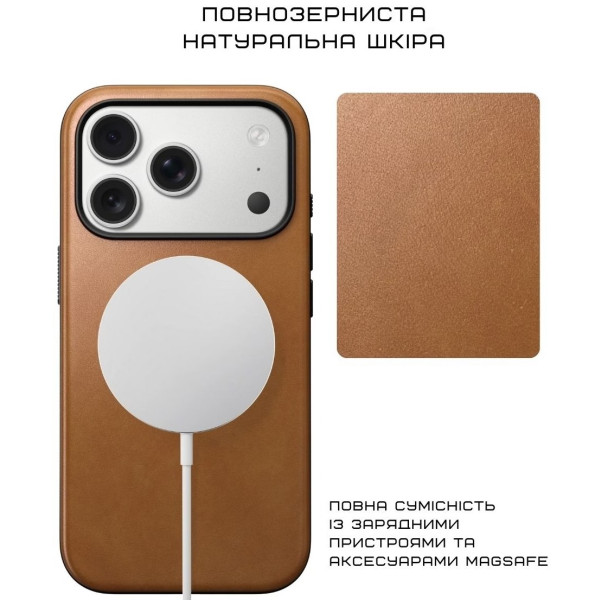 Фото - Чехол для смартфона Nomad Modern Leather Case English Tan for iPhone 17 Pro Max (NM014261858)