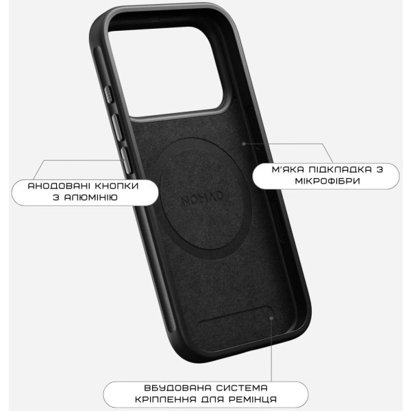 Фото - Чохол для смартфону Nomad Modern Leather Case Horween Black for iPhone 17 Pro Max (NM014254858)