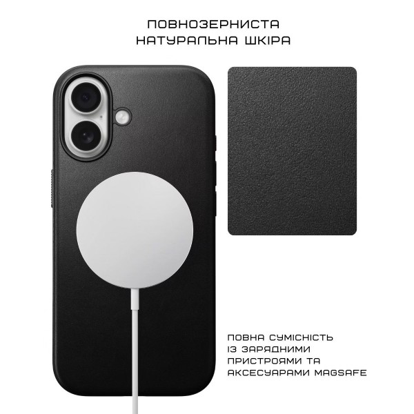 Фото - Чехол для смартфона Nomad Modern Leather Case Black for iPhone 17 (NM014353858)