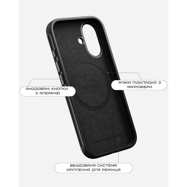 Фото - Чехол для смартфона Nomad Modern Leather Case Black for iPhone 17 (NM014353858)